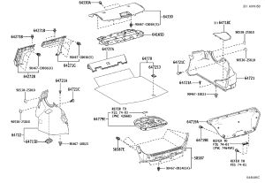 Trunk trim panel 58387-07030-C0 for Toyota Avalon