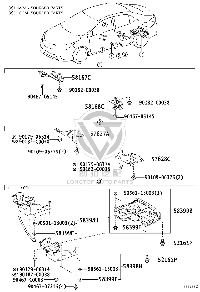 Rear floor 58399-02140 for Toyota Corolla