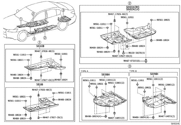 Rear Floor No.1 Board Subassembly 58401-30011 for Lexus GS SERIES