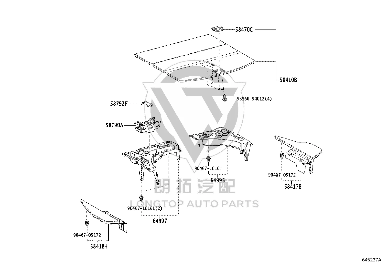 Trunk Carpet 58410-78030 for Lexus NX Series