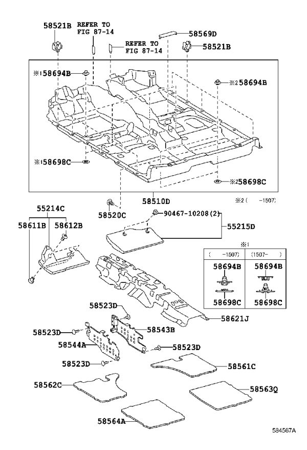 Carpet Hook 58521-33090 for Lexus ES