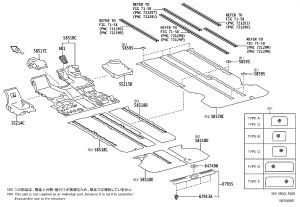 No. 3 Carpet Protection Strip 58595-58020 for Toyota Alphard