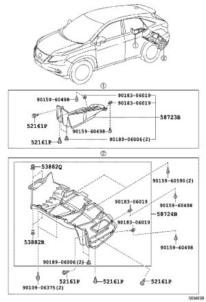 Luggage Compartment Side Trim Bracket 58724-48031 for Lexus RX270