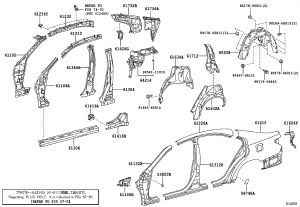 Rear Wheel Arch Molding Left 61632-33080 for Lexus ES240