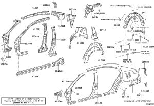 Roof side rail inner panel (left) 61204-33080 for Lexus ES