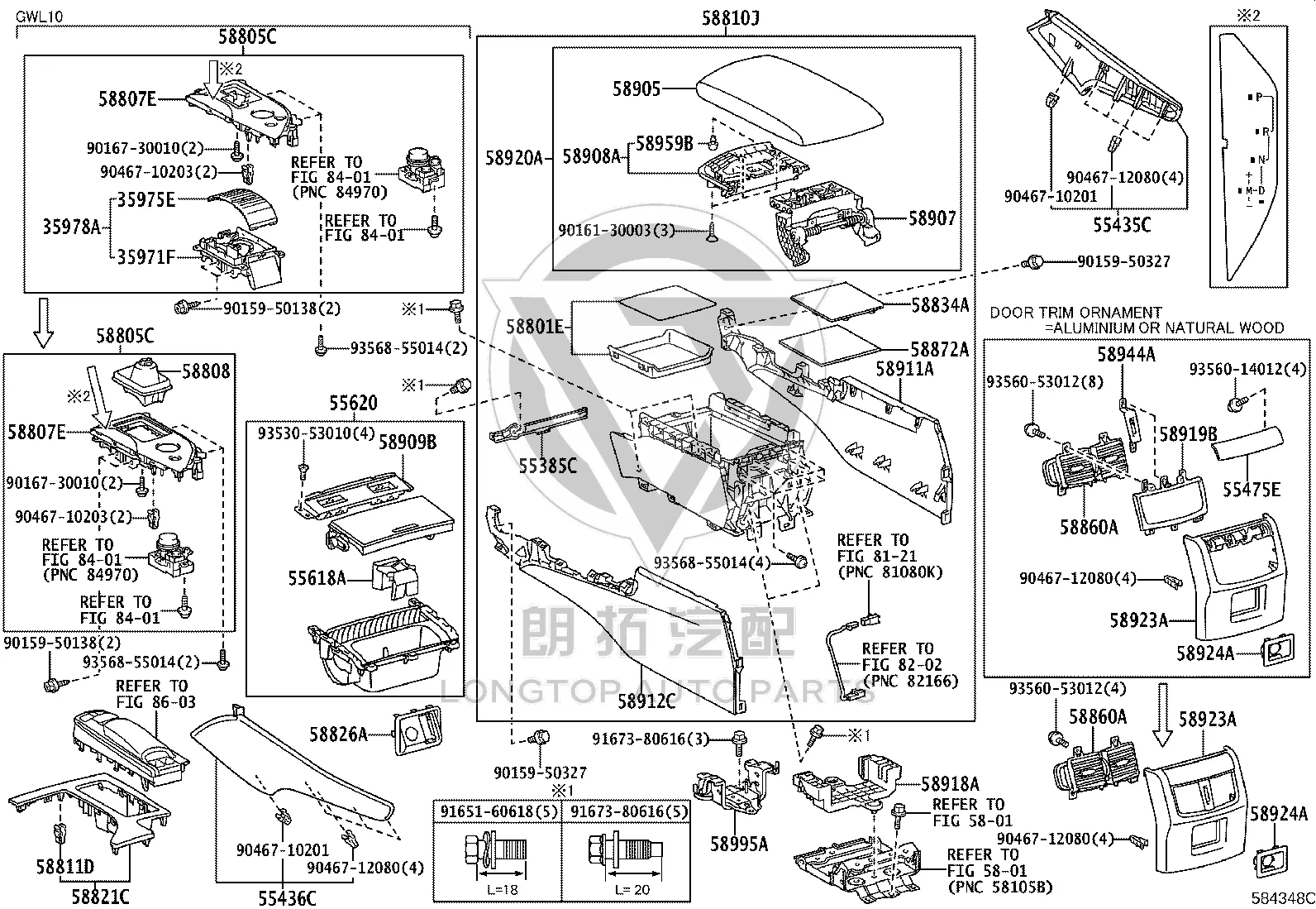 Central Console Air Vent 58860-30060 for Lexus GS Series