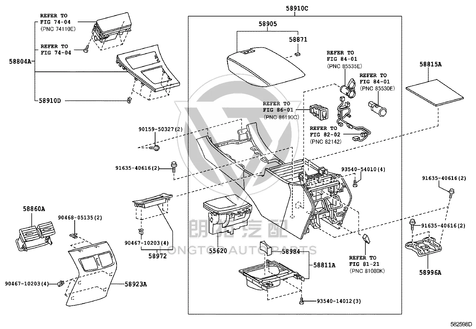 Center Console Air Vent 58860-33030 for Lexus ES350