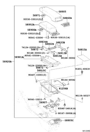Armrest Box Inner Cover 58952-50040 for Toyota Celsior