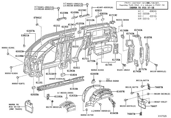 Rear Fender (Right) 60161-60B20 for Lexus LX470