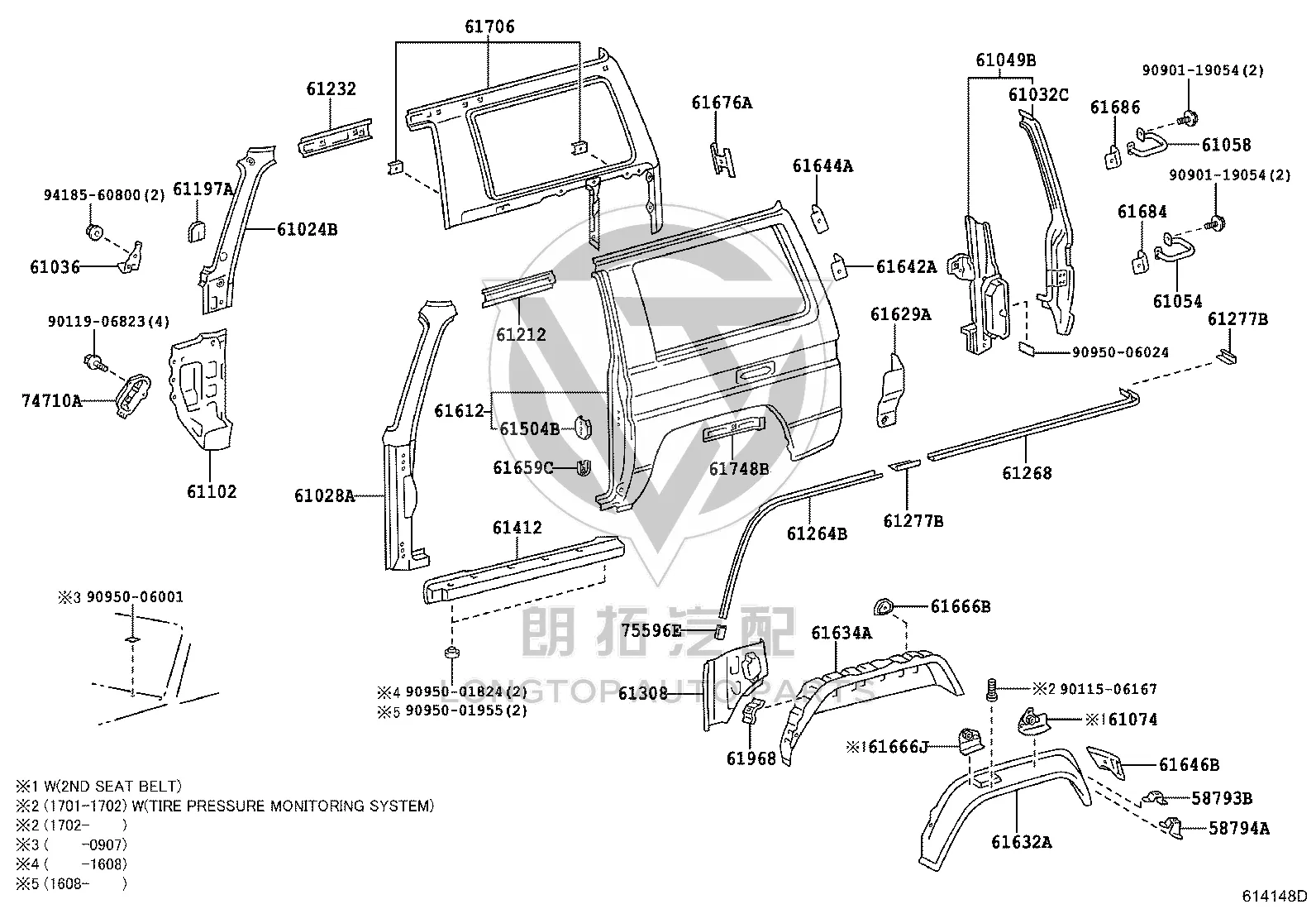 Bolt W Washer 90901-19054 for Toyota Land Cruiser 100, Land Cruiser & LX470