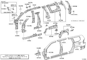 Roof Side Beam Outer Left 61212-60050 for Toyota Land Cruiser Prado