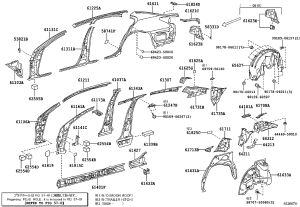 Roof Side Beam Right Outer 61071-50020 for Lexus LS460
