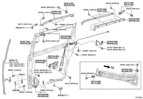 Rear door sliding motor (left) 85006-08016 for Toyota Sienna