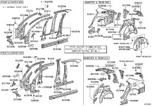 Reinforcement of A- pillar (left) 61107-0P901 for Toyota Reiz