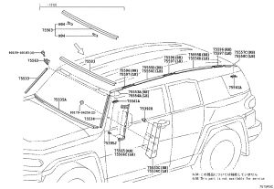 Roof Trim Strip Cover 75596-35020 for Toyota FJ CRUISER