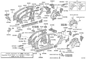 Left Body Inner Front Pillar Upper Reinforcement 61174-0N010 for Toyota Crown