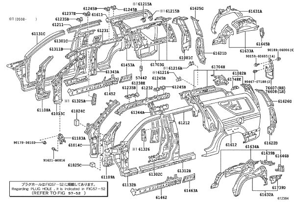 Instrument Panel 2 Right Bracket 61183-33504 for Toyota 4Runner