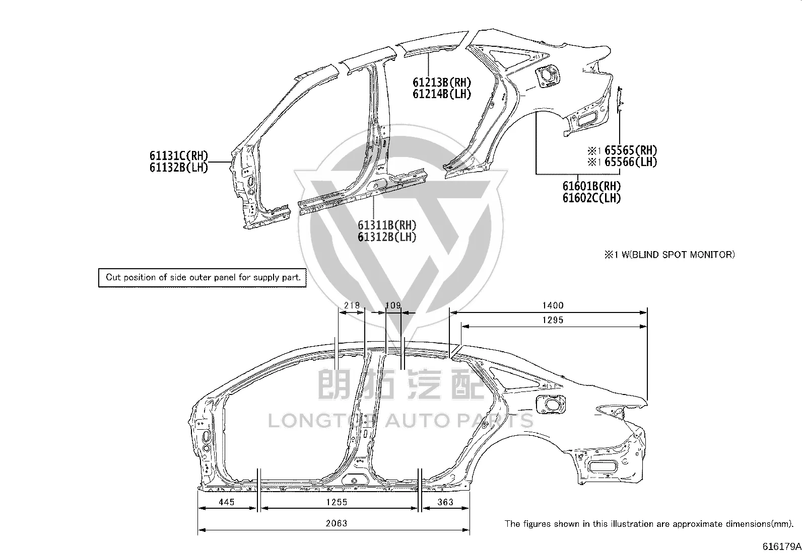 Rear Fender Left 61602-07130 for Toyota Avalon