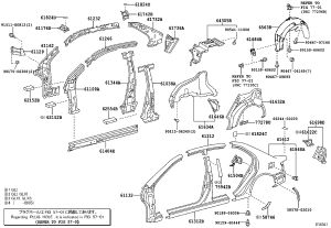 Left Rear Roof Inner Side Panel 61736-12380 for Toyota Corolla