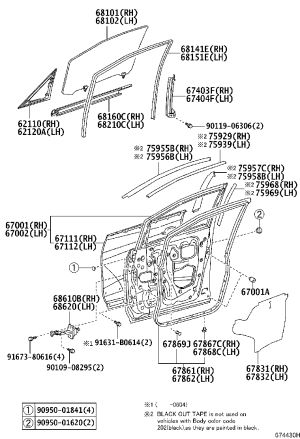 Front Door Seal Strip 67861-28082 for Toyota Previa