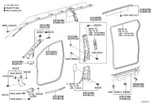 B-pillar trim (lower left) 62414-08040 for Toyota Sienna