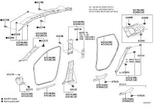 C-pillar lining (lower right) 62551-0A181C0 for Toyota Front Lander