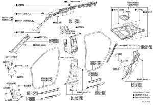 Roof Curtain Airbag Assembly 62170-0E090 for Lexus RX Series