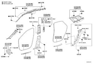 Roof Curtain Airbag Assembly (Left) 62180-48140 for Lexus RX