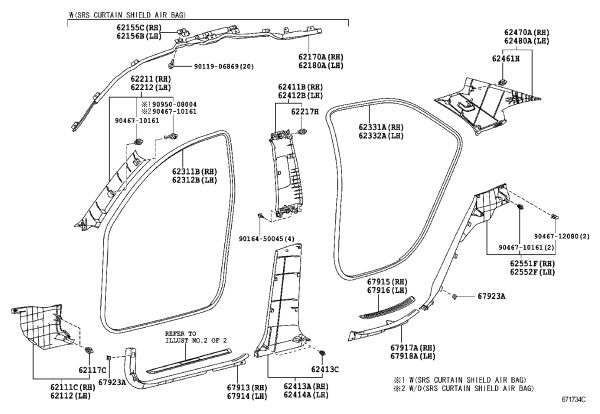 B-Pillar Lining (Lower Left) 62414-0P010 for Toyota Reiz