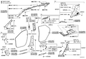 Roof Curtain Airbag Assembly (Left) 62180-48130 for Lexus RX450HL