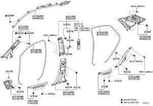 B-Pillar Lining Upper Right 62410-48091 for Lexus RX270