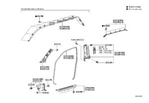 A-Pillar Liner Upper Right 62210-60223 for Toyota Land Cruiser Prado