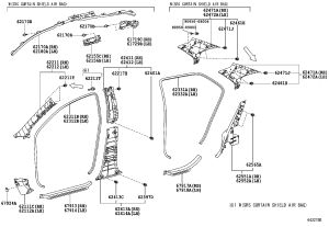 B-Pillar Lining Upper Right 624110-D110 for Toyota Vios