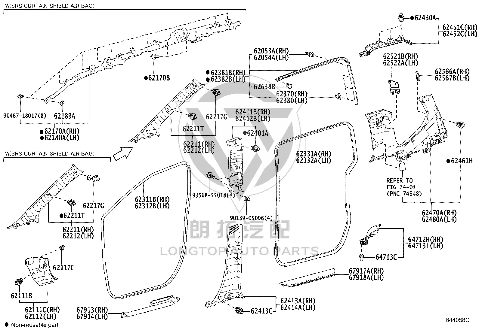 Snap Fastener 62217-24020 for Toyota C-HR