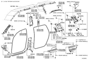 B-pillar Interior Upper Left 62420-0C040 for Toyota Sequoia