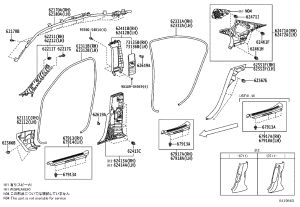 Rear Door Weatherstrip Left 62332-50050 for Lexus LS460