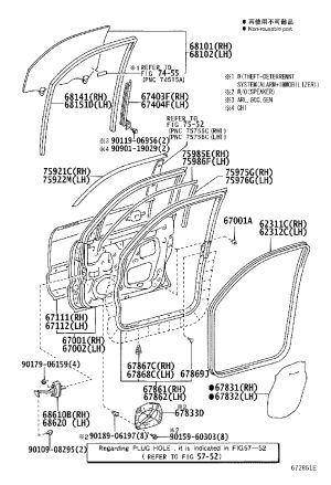 Front Door Body Sealing Strip 62311-60100 for Toyota Land Cruiser Prado