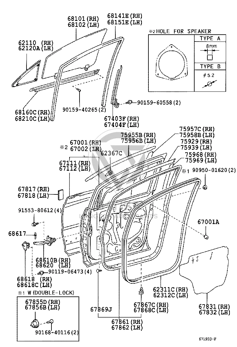 Front Door Sealing Strip 67862-28050 for Toyota Previa