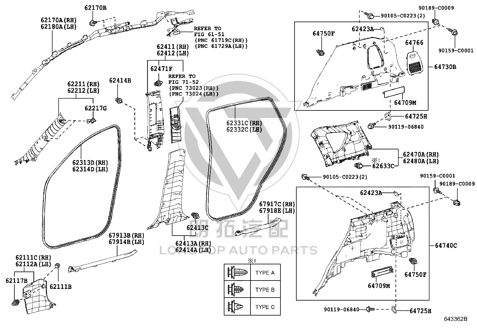 Bolt 90105-C0223 for Toyota RAV4