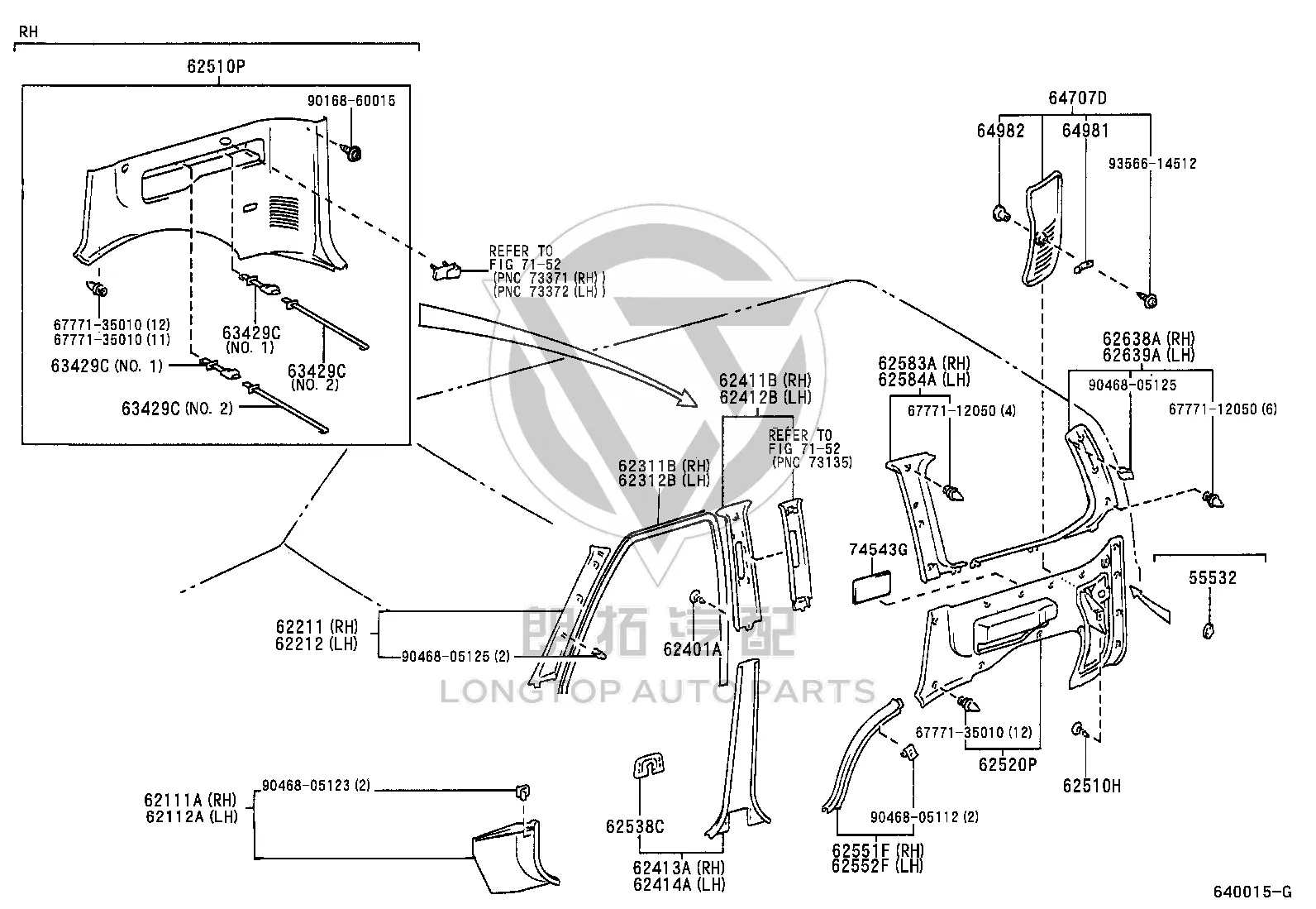 Snap fastener 90467-05021 for Toyota Land Cruiser Prado