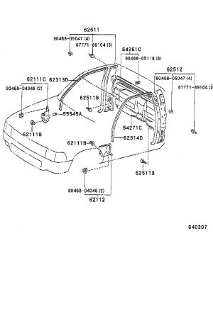 Right Side Wall Inner Trim Panel 62511-35020 for Toyota Hilux