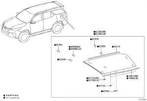 Rear Side Glass (Left) 62720-0K410 for Toyota Fortuner