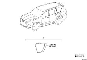 Rear Side Glass (Left) 62720-60P30 for Lexus LX