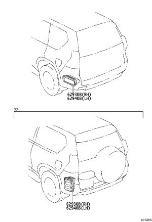 Left Rear Bumper Air Outlet 62903-60070 for Toyota FJ CRUISER
