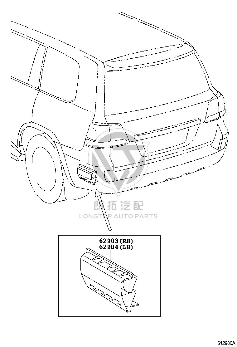 Rear Bumper Air Outlet Left 62904-60061 for Toyota Land Cruiser