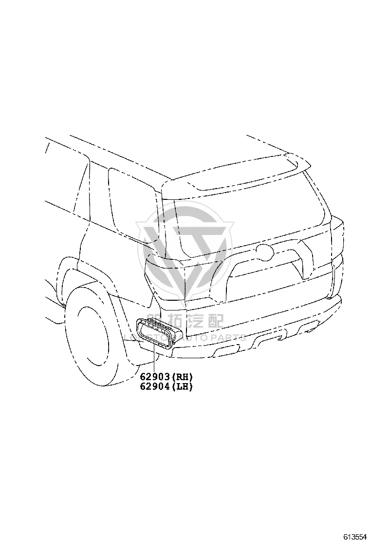 Rear Bumper Air Outlet 62903-60102 for Toyota 4RUNNER