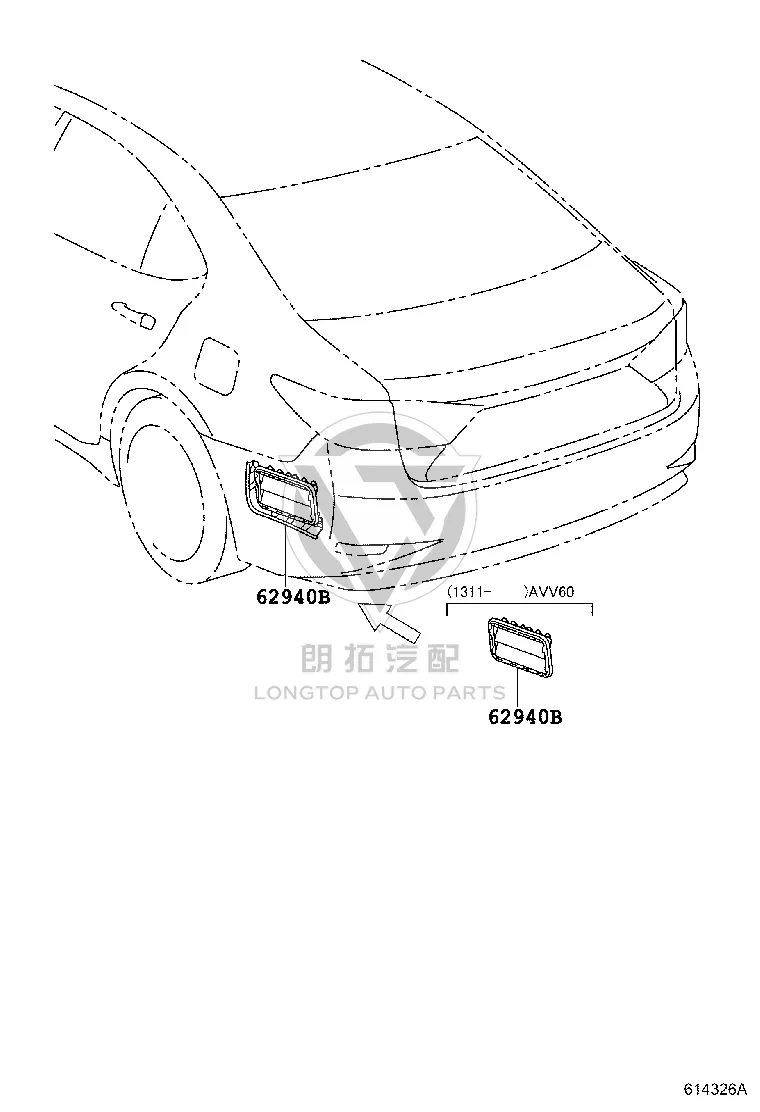 Rear Bumper Air Outlet 62904-33010 for Lexus ES