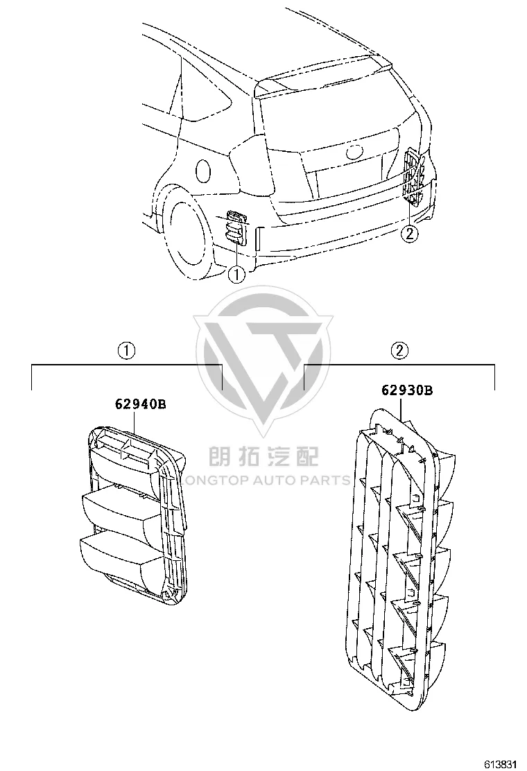 Rear Bumper Air Outlet 62930-44010 for Toyota Alphard
