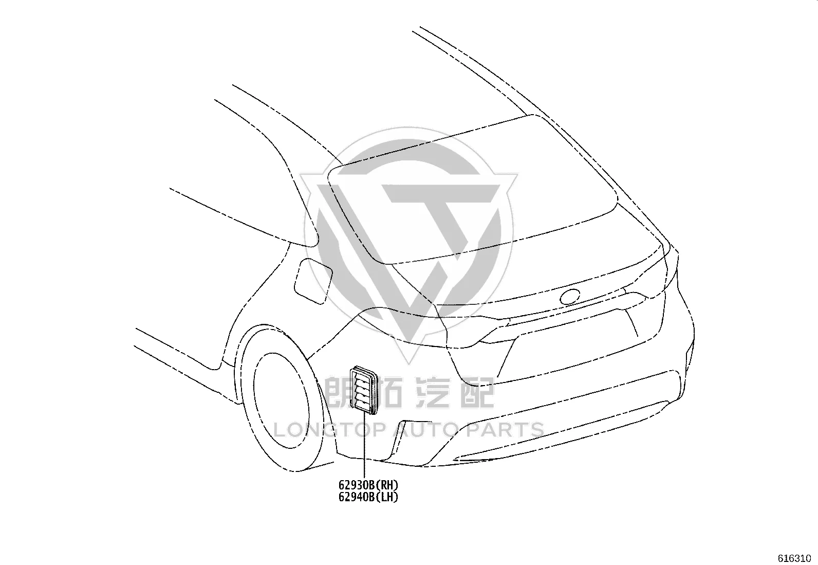 Rear Bumper Air Outlet (Left) 62940-02240 for Toyota BZ4X