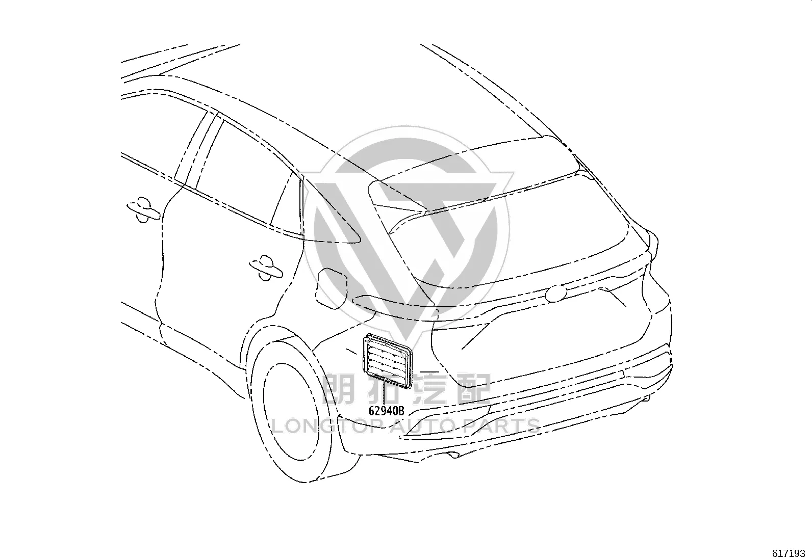 Rear Bumper Air Vent Left 62940-0R050 for Toyota Harrier